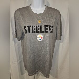 NFL Pittsburgh Steelers Gray Short Sleeve Tee with Logo